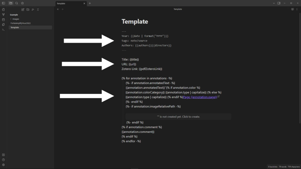 zotero integration template