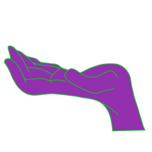 purple supporting hand